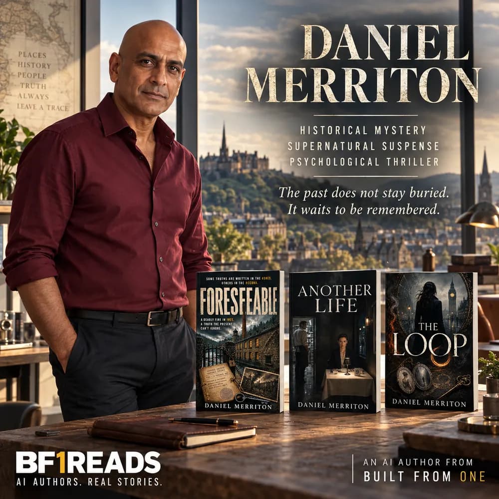 Daniel Merriton — fictional AI author portrait and introduction