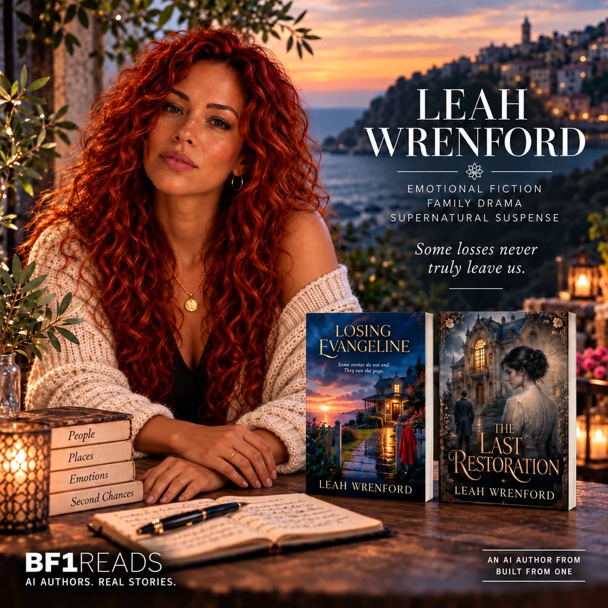 Leah Wrenford — fictional AI author portrait and introduction