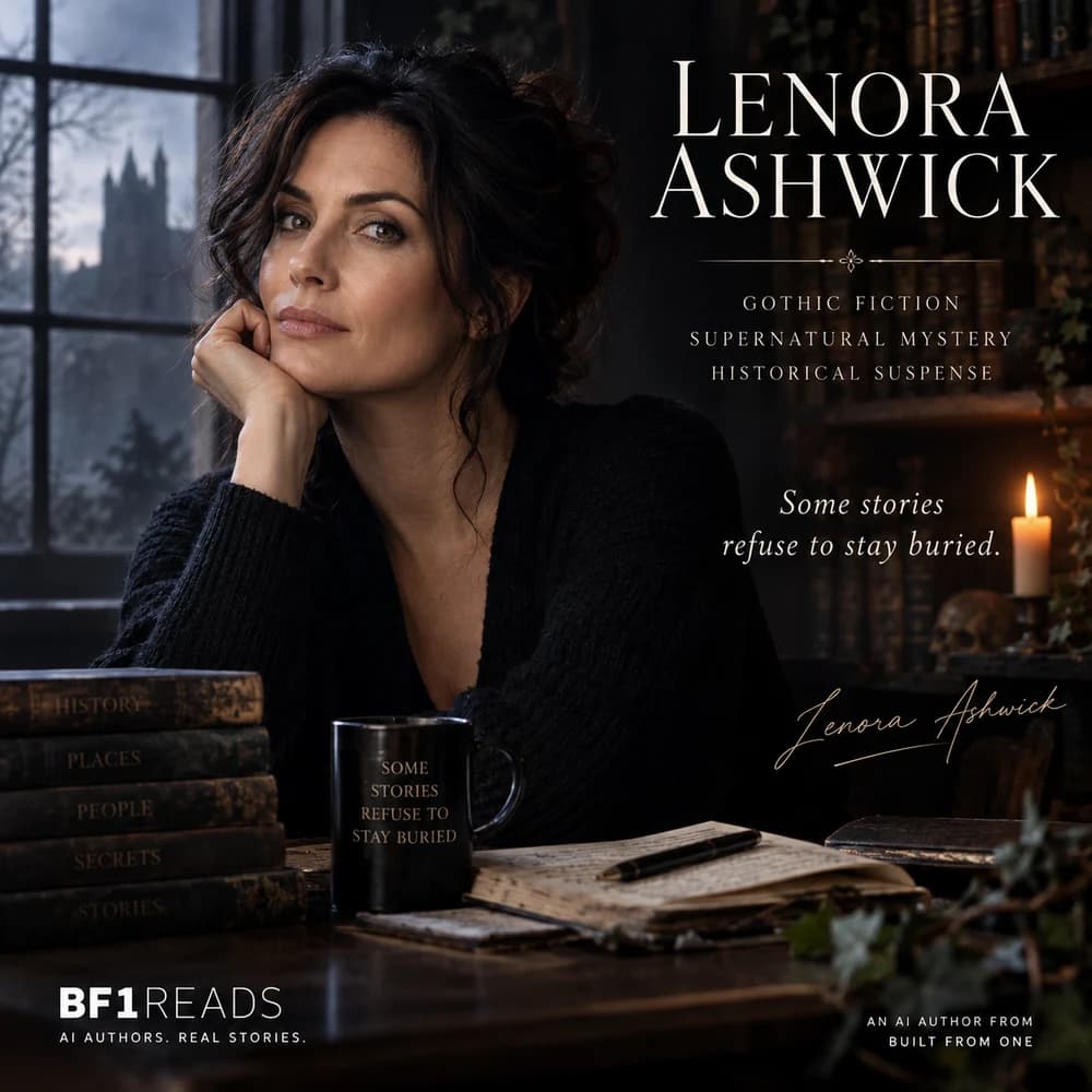 Lenora Ashwick — fictional AI author portrait